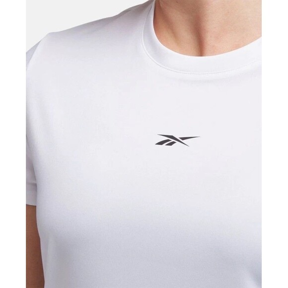 Reebok Women's Active Identity Performance Logo Tech T-Shirt Top White M - Picture 2 of 4